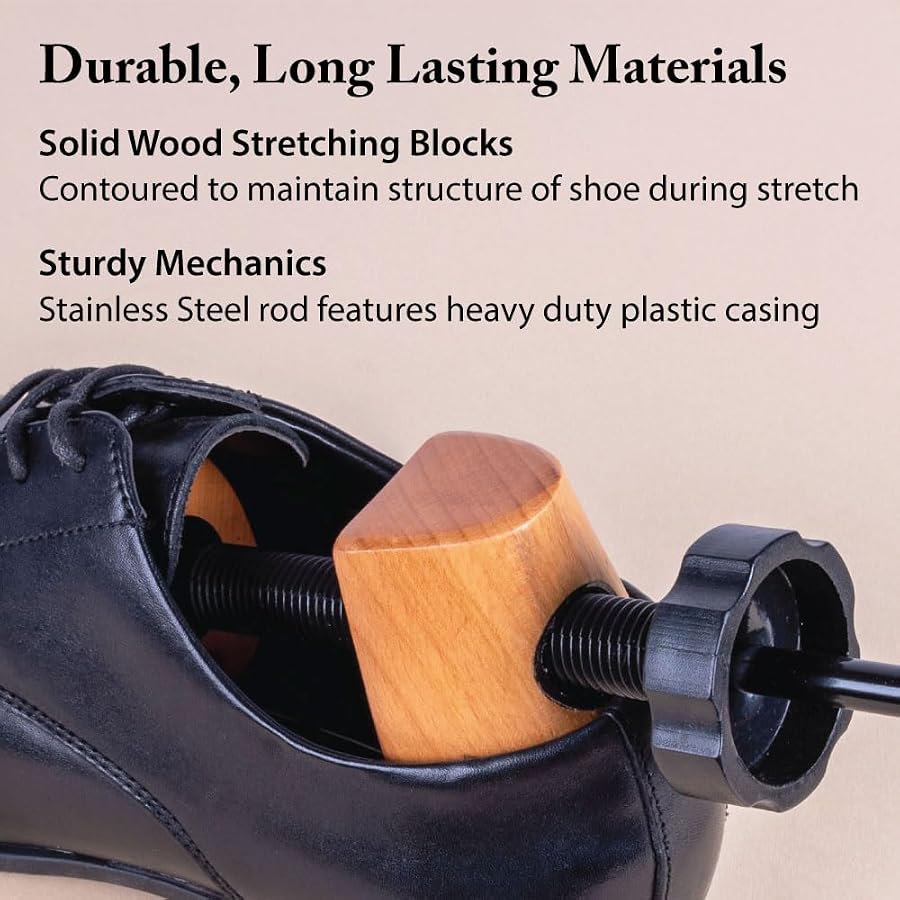 FootFitter Professional 2-Way Shoe Stretcher Set – Pair of Stretchers - Stretches Length & Width, Loosens & Widen Shoes