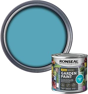 SAVING HUB Garden Paint 250ml - For Outdoor Furniture Wood, Benches, Metal, Brickwork, Terracotta - Exterior Wood Paint Waterproof & Weatherproof Touch Dry In 1 Hour (Summer Sky)