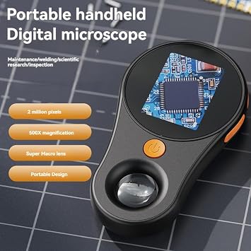 500X Digital Microscope 1080P 2.0inch Video Coin Microscopio with Magnifying Glass with 8Leds for Electronics Repair