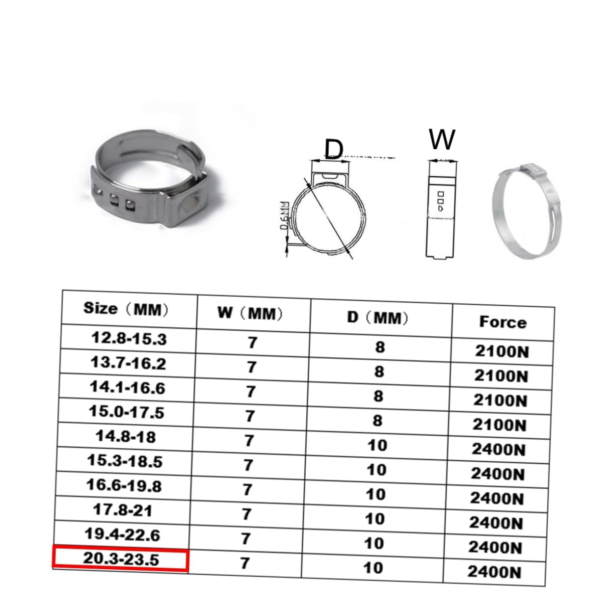 NAMOARLY 10 Pcs 304 Tube Clamp Hose Fitting Hose Connections Hose Clamp Soft Pipe Clamp Hose Clip Hose Ear Clip Range Hood Oil Catcher Hose Connectors Silver