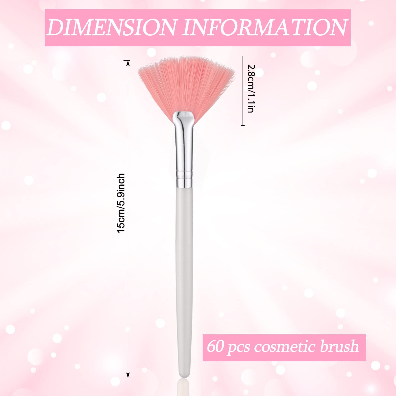60 pennelli per il trucco del viso morbidi pennelli per il viso cosmetici applicatore strumenti con manico comodo per evidenziatore, maschere per blush, ombretto, crema di fango, rosa