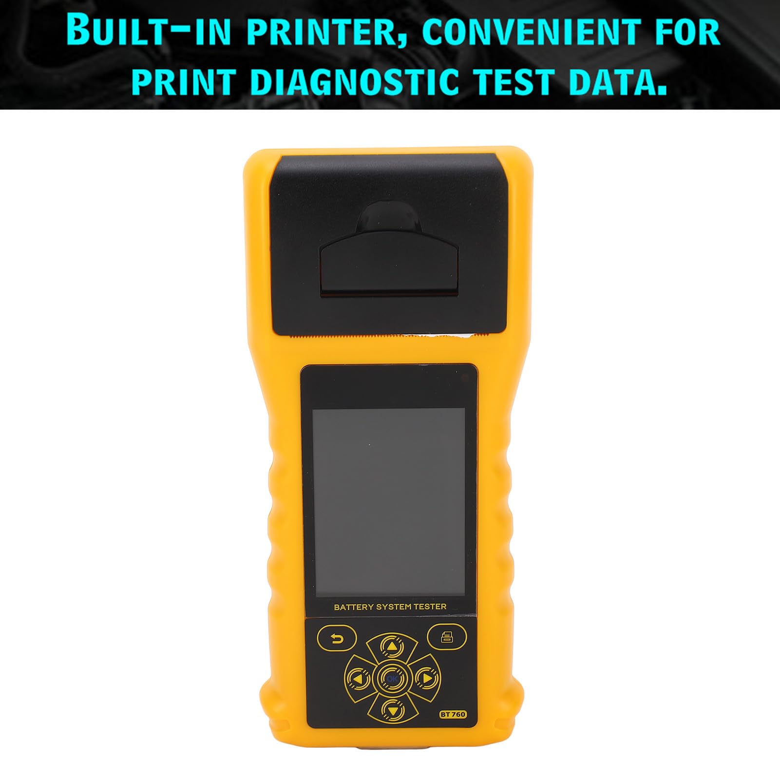 Automotive Digitale 12V Test con Stampante Tester Batteria Multilingue, Analizzatore di Ricarica Auto