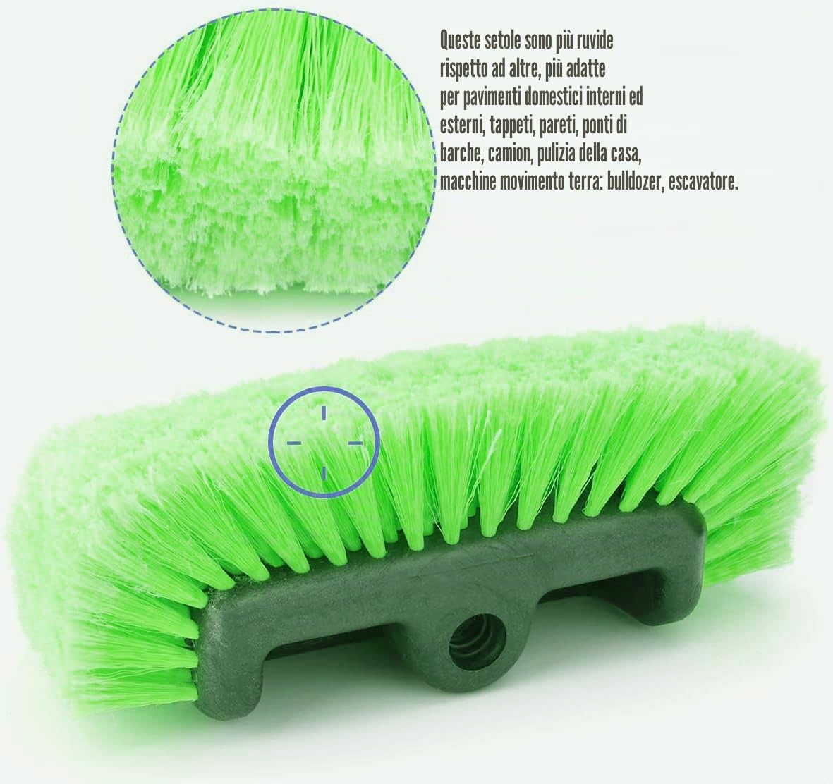 Forgrace Spazzola per lavaggio auto da 30,5 cm con setole morbide medie per auto camper, camion, barca, camper, pulizia esterna, pulizia della casa, verde Plus