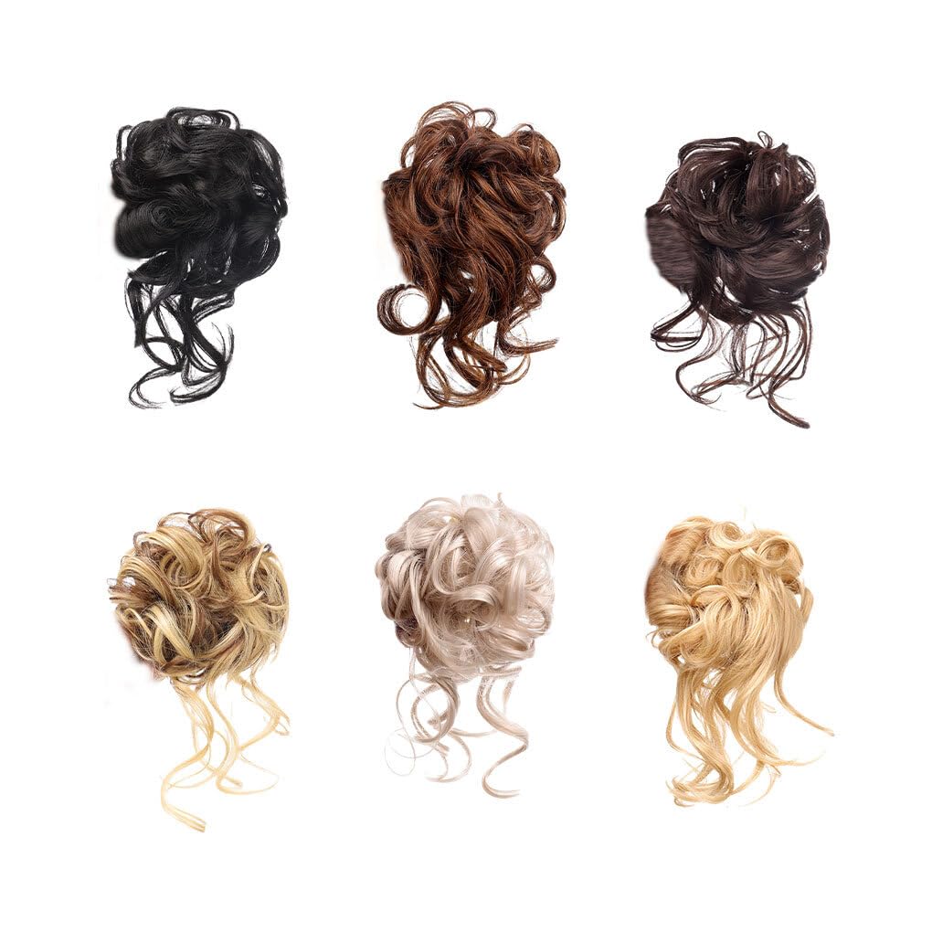 5er-Set Haarspangen 'Messy Bun' – Synthetisch, Lockig, Viele Farben
