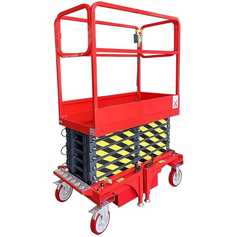 Pake Handling Tools 22 FEET MAX Lift Electric Scissor Lift Man Lift 660 lb Cap. Cover