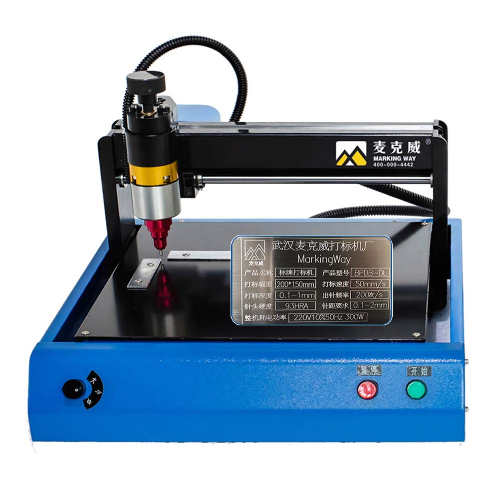 110V 400W Electric Metal Marking Machine Jewelry Engraving Machine Tools Steel Plate Tag Making Tool Engraving Machine for Industrial Nameplate Dog Tag Steel Id Card Plastic Stainless Engraving