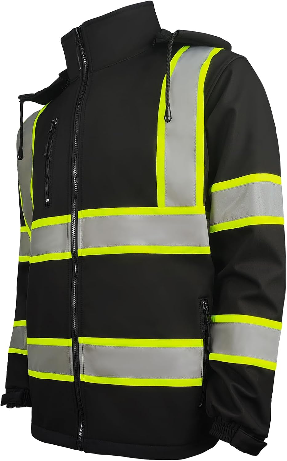 SMASYS Safety Softshell Jacket for men, High Visibility Rain coat Waterproof, Hi Vis Rain jacket workwear - Image 2