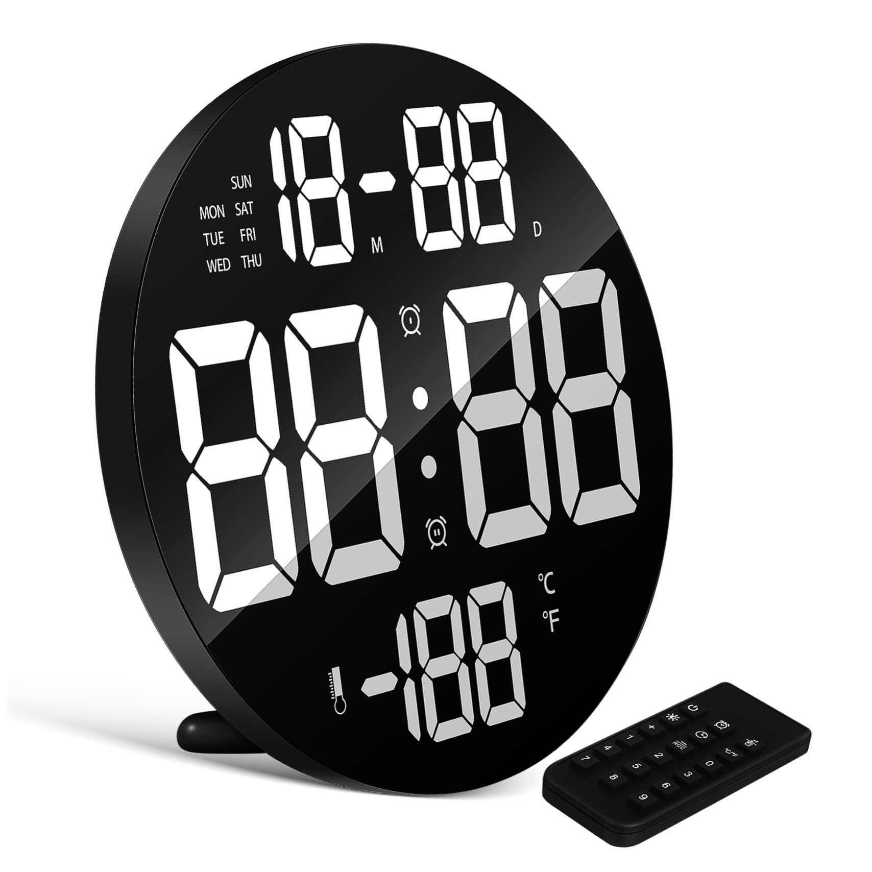 Garneck Reloj Colgante Reloj Digital Pantalla Gran De Pared Alarma Digital Led De Pared con Fecha para Dormitorio