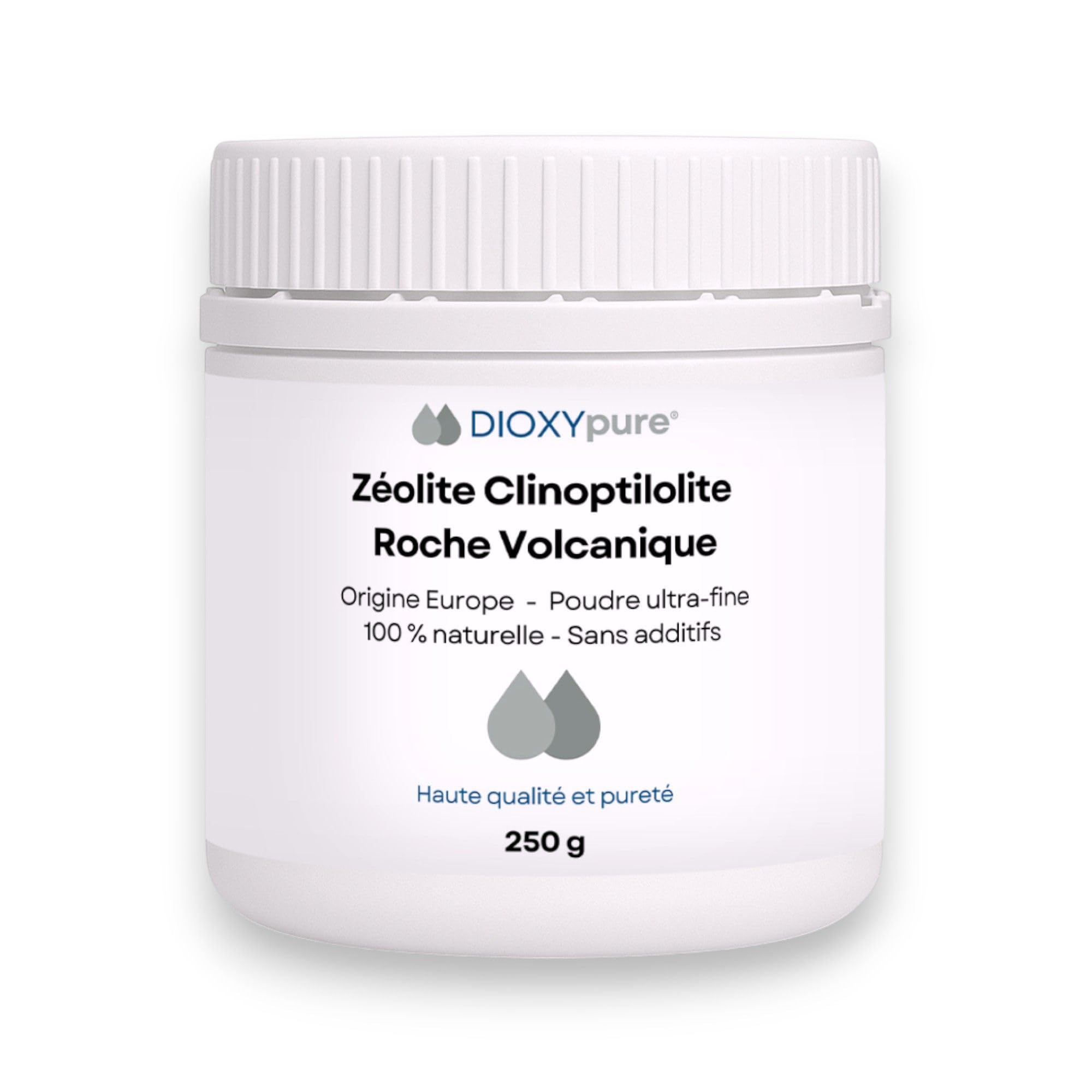Zéolite - Roche volcanique pure et 100% naturelle - Pureté ≃94% en Clinoptilolite - Origine EU - Poudre ultra-fine - Sans additifs - testée et contrôlée en Allemagne (250 g)