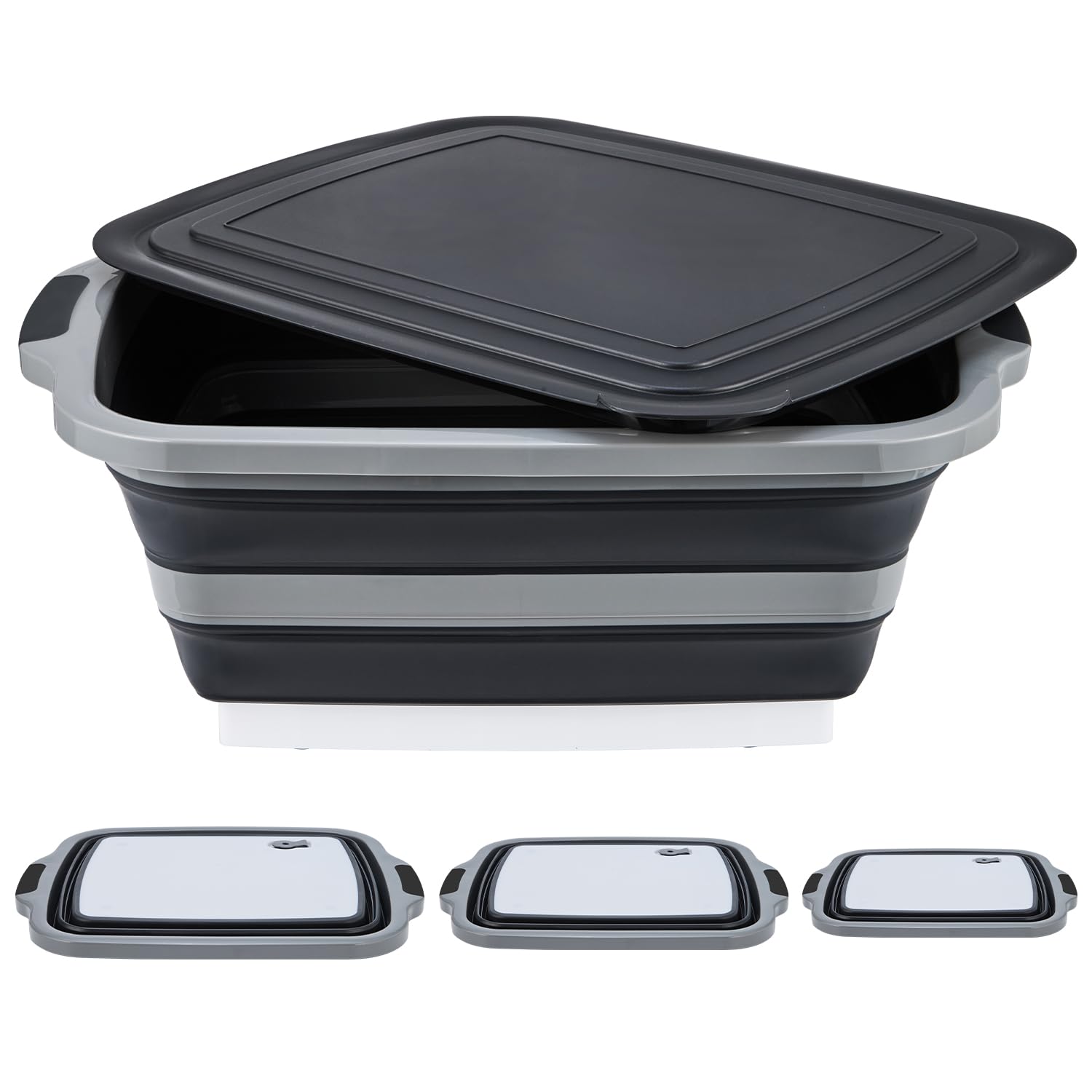 TANOSHII 3-Piece Collapsible BBQ Prep Tubs Set