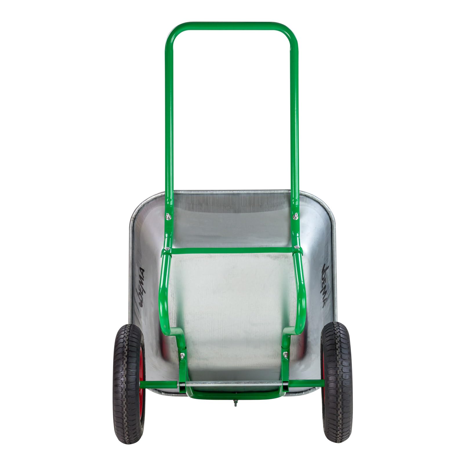 DEMA Stahl Schubkarre Duo – 2-Rad Gartenschubkarre, Robuste Schubkarre für Gartenarbeit, Transport und Baustellen
