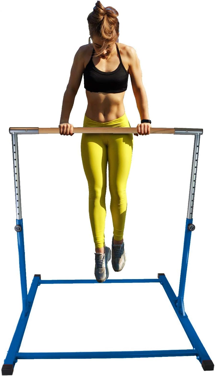 Athletic Horizontal Bar Adjustable Gymnastics Bars Standard Kip Kids Jungle Jr Training Blue