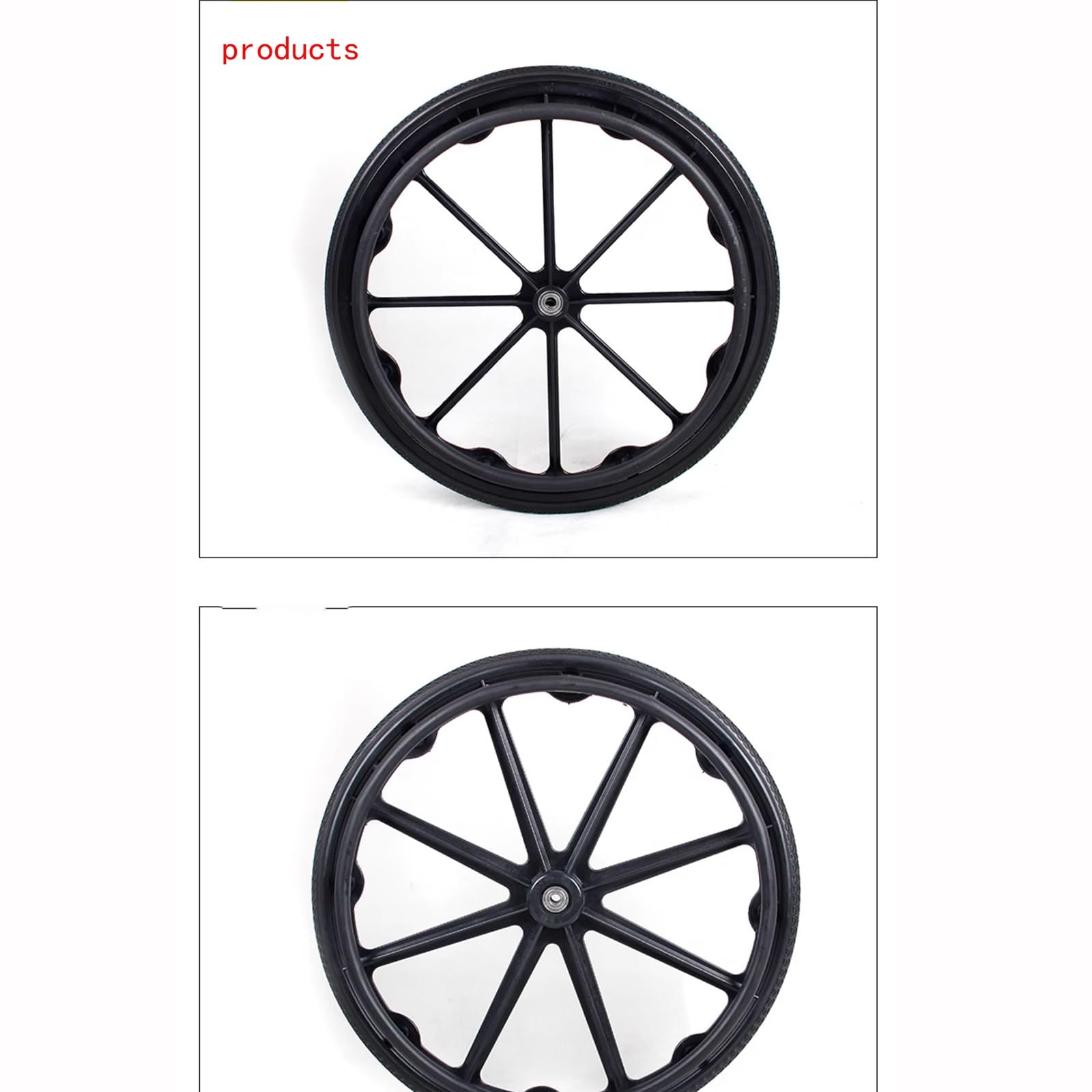 Ruedas traseras for silla de ruedas de 20, 22 y 24 pulgadas, llantas sólidas, ruedas integradas, seguras y duraderas(22 inches)