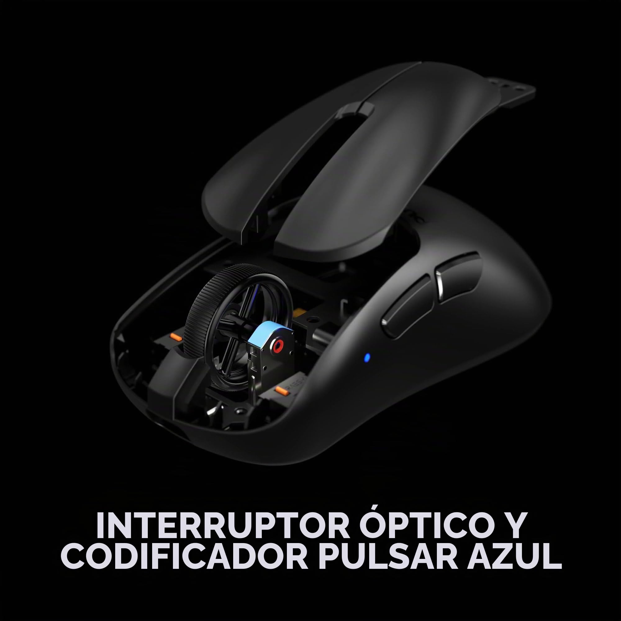 Pulsar Gaming Gears Xlite v4 - Ratón inalámbrico para juegos, ultraligero, 2.04 oz (58 g), ergonómico, interruptor óptico, 32000 DPI, 750 IPS, sensor XS-1, compatible con 8K (grande, negro) (renovado)