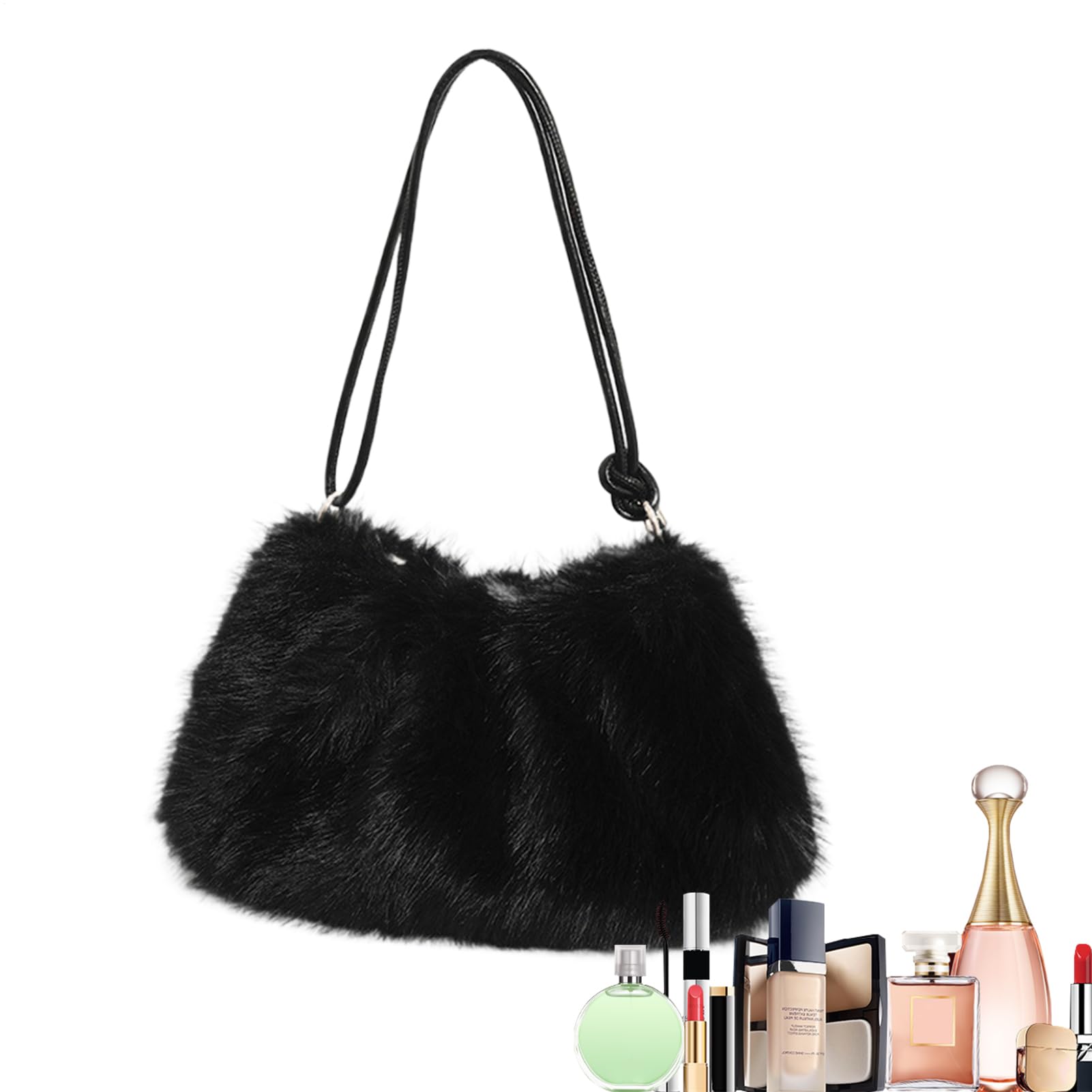 – Fuzzy Purse - Plush Soft Large Capacity Cute Handbag,Fuzzy Tote Womens Shoulder Bag,for Travel Outing Party Dating Outdoor Commuting Winter Autumn Birthday