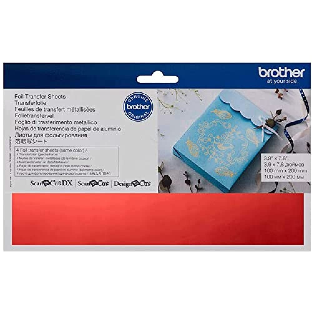 BROTHER Scan N Cut - RED FOIL - 4 Sheets 10cm x 20cm - Brand New - CAFTSRED1