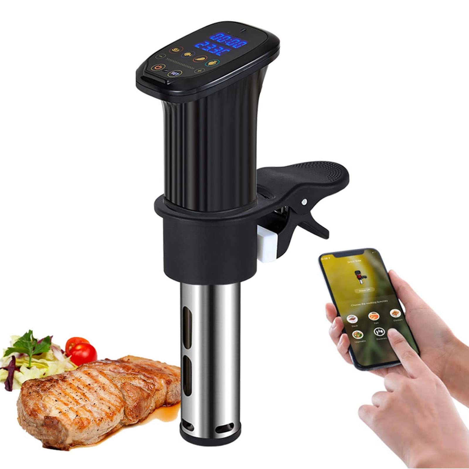 Cuiseur Sous Vide, circulateur à Immersion de précision WiFi Avec minuterie numérique et contrôle de la température, Machine Sous Vide à chauffage Rapide 1200 W pour Cuisine, Restaurants occidentaux