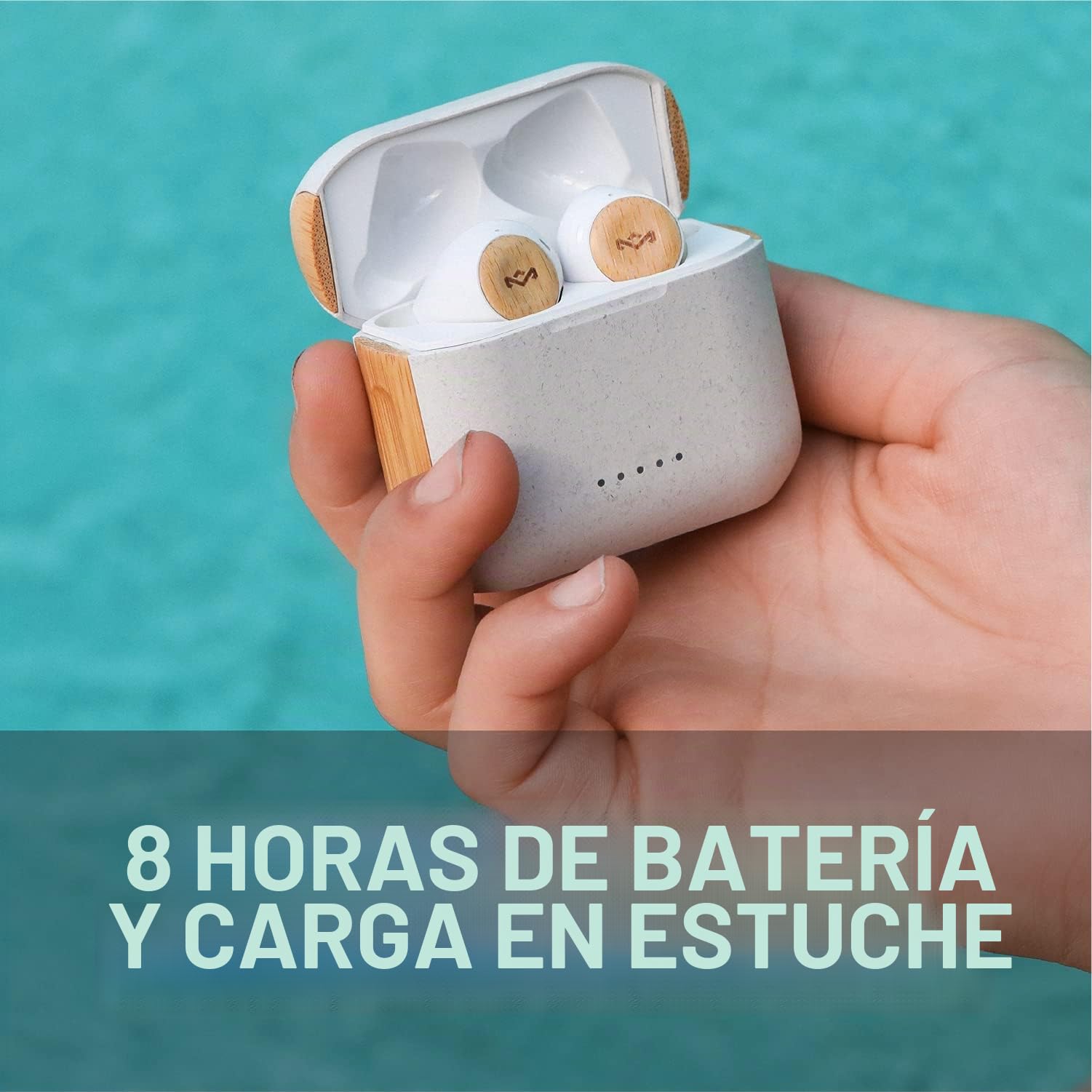 Marley Rebel Earbuds - Funciones de Audio inalámbricas, Recargables y Control táctil, 30 Horas de Tiempo de Reproducción con Estuche Elegante y portátil, Cream