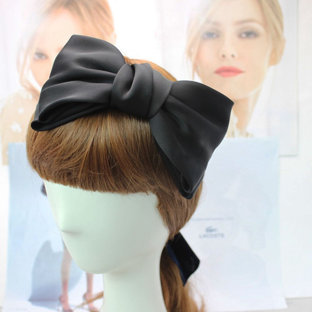 HUVZOR 3 Pezzi Fascia per turbante per neonato Fasce per capelli in nylon per bambina Fascia per capelli con fiocco morbido per Regalo per Bambini per Foto Bianco Rosa, Arancione/Viola/Giallo