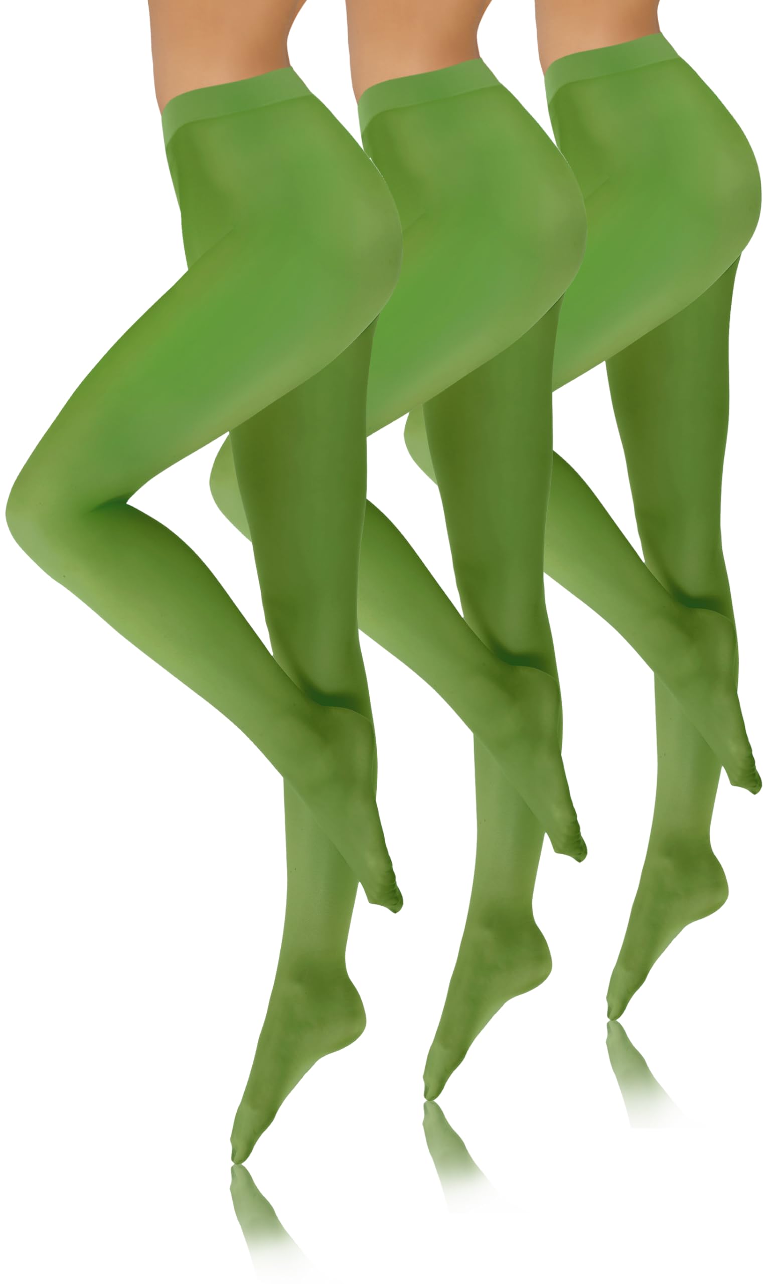 Sesto Senso 3 Pack Womens Tights Green Coloured microfibre Semi Opaque 40 Den Grass Green XL Light Green