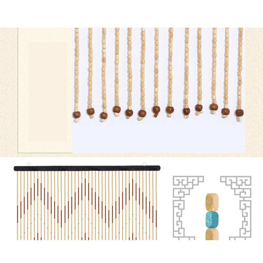 Lot de 31 rideaux à suspendre avec perles en bois Motif flèche Multicolore 91 x 220 cm