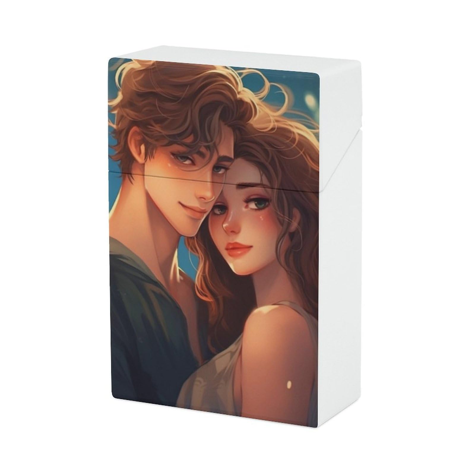 Amazon.com: Lovers in Love Cigarette Case Cartoon Style Romantic Couple  Plastic Cigarette Pocket Holder Flip Open Cigarette Protective Cover  Storage Box : Health & Household