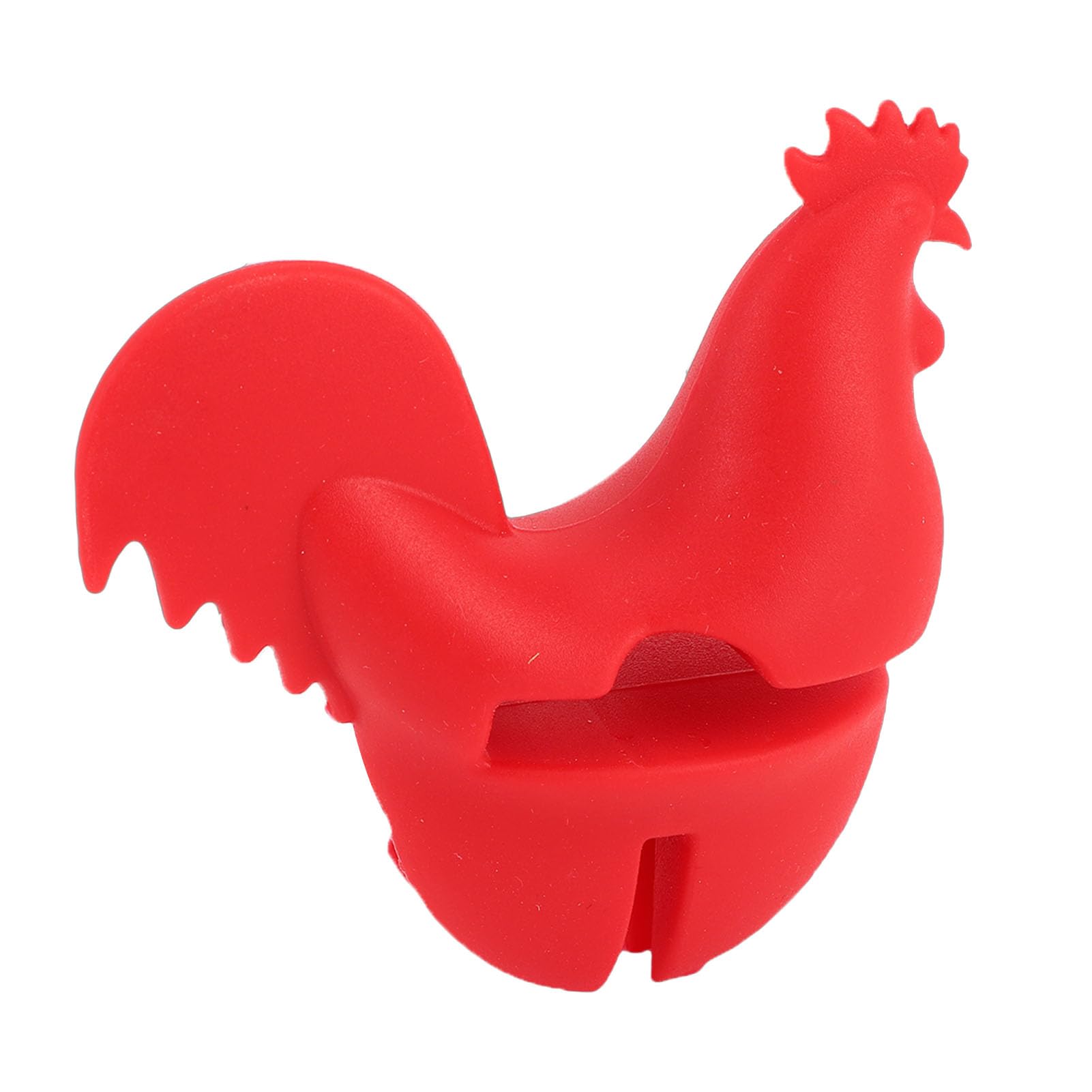 Silicone Rosso Gallo Pentola Clip Cucchiaio Resto Portautensili da Cucina a Prova di Calore Divertente Strumento Decorativo