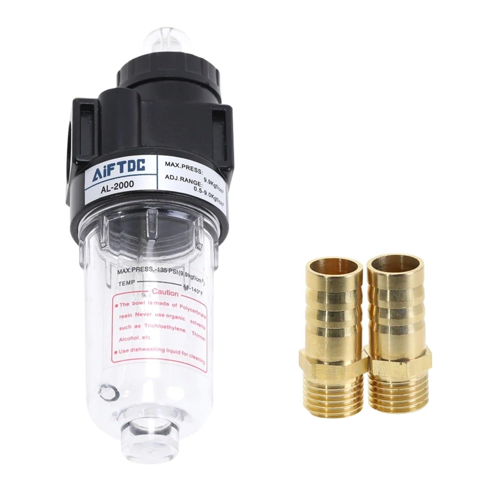 Lubricador neumático de tratamiento de aire serie AL2000 + combinación opcional de junta de PC DIY(Y12MM)