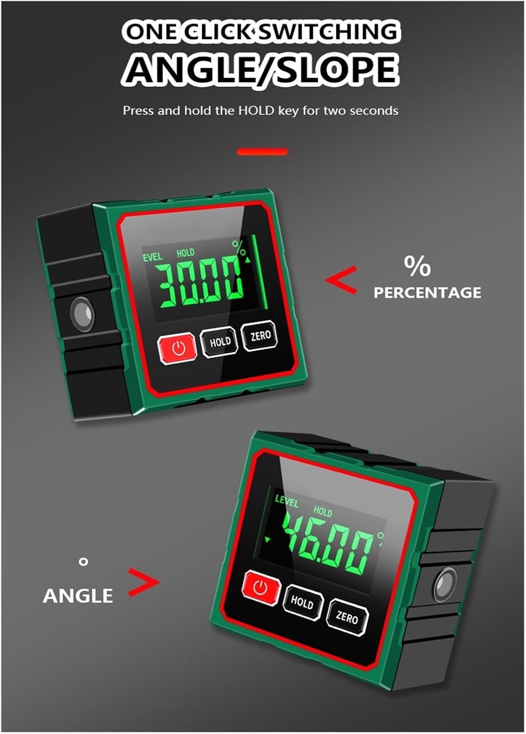 Woodworking Protractor, Magnetic Digital Angle Gauge Electronic Inclinometer Protractor Level Box Finder For Woodworking Construction Machinery,Angle Measuring Tool