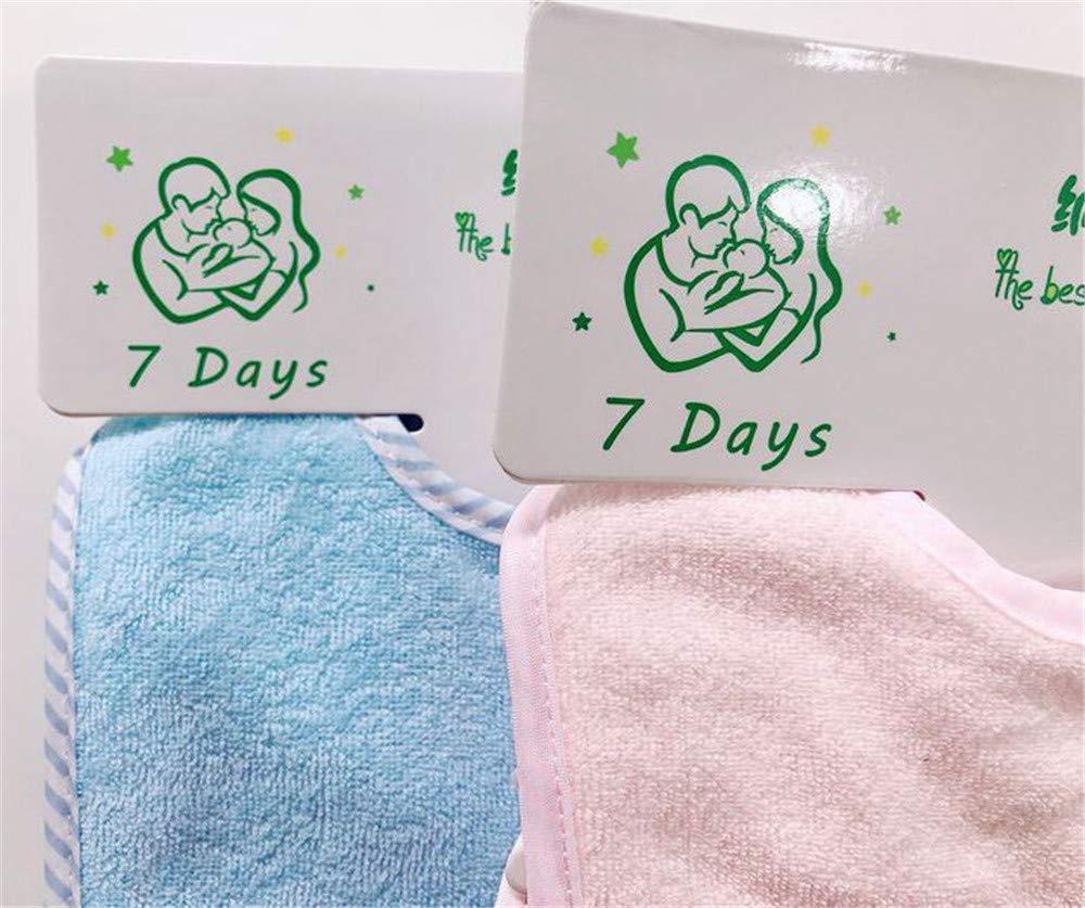 Little lucky baby Set di 7 bavaglini morbidi a doppio strato, 100% cotone, assorbenti (pink)