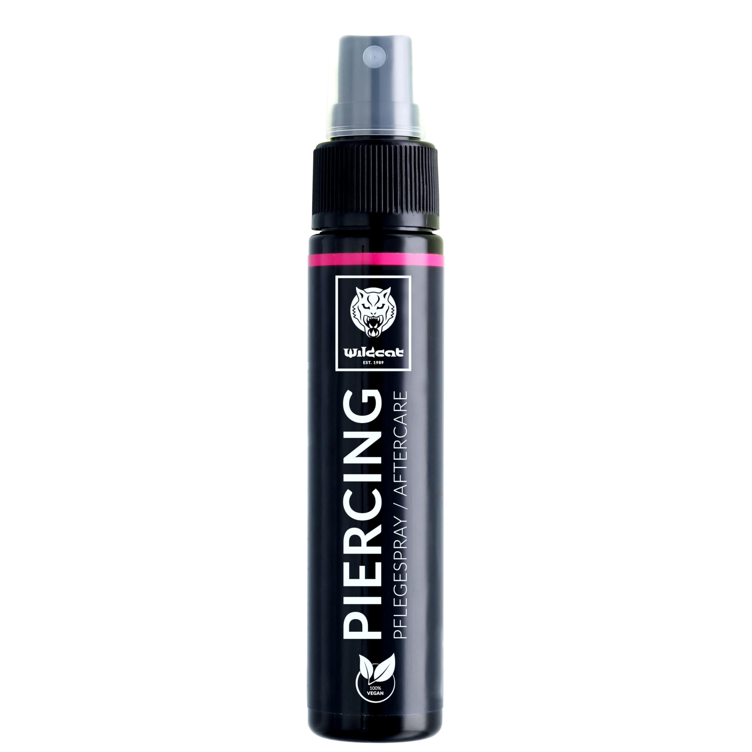 Wildcat Piercingspray 50ml & Piercingkissen im Set – Aftercare & Pflege für frische Piercings – unterstützt die Abheilung, pflegt die Haut, schützt Piercings - Kissen mit Loch & Pflegespray