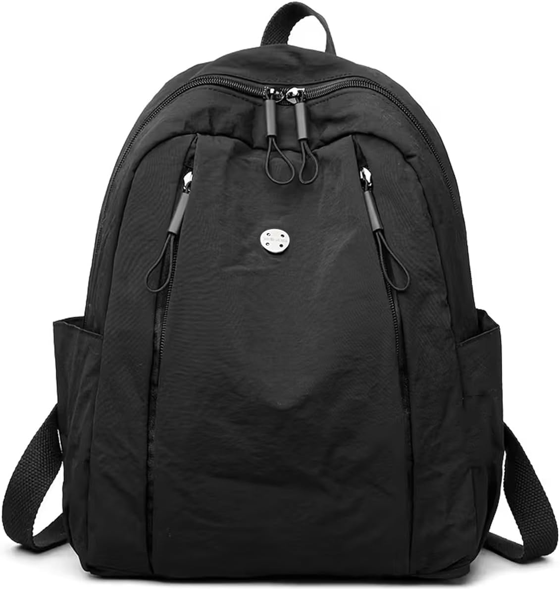 maytopia Nylon Backpack for Women Men, Waterproof Travel Backpack Purse Casual Daypack, Gym School Backpack for Daily Cycling (Black)