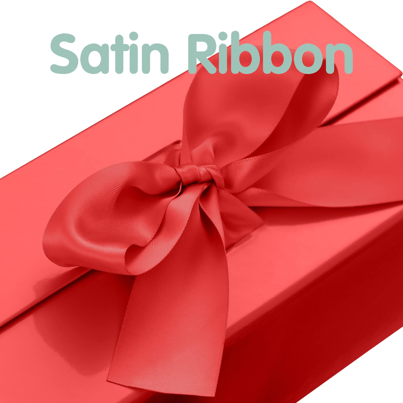 HAPPY POTATO 5 cajas de regalo con cinta de 9.5 x 7 x 4 pulgadas, cajas de regalo rojas navideñas con tapas, cajas de regalo plegables, cajas de regalo con cierre magnético para todas las ocasiones