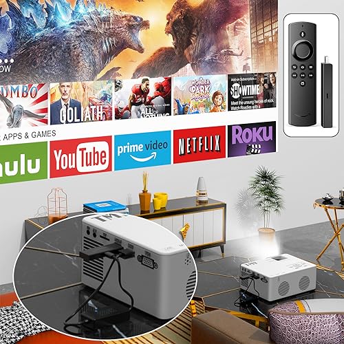 TMY 5G WiFi-projector met Bluetooth 5.1, 9000 lumen HD-filmprojector, 1080P ondersteunde mini-projector, draagbare buitenprojector, compatibel met tv-stick, telefoon, computer, HDMI, USB, AV, TF - Image 7