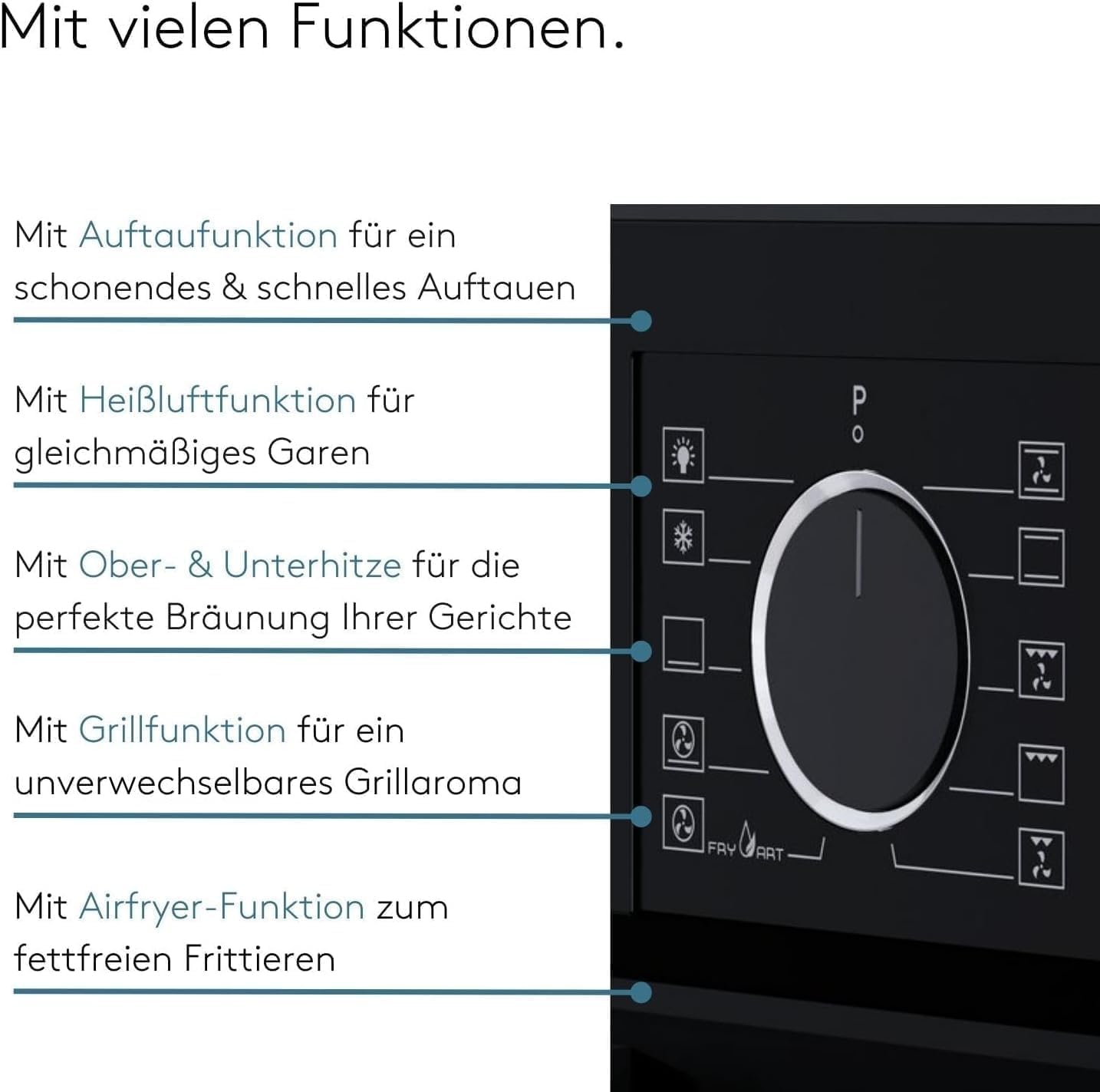 [ Test SEHR GUT, Note 1.1 *] WIGGO Backofen Set Inox 60cm 73L mit Teleskopschienen & Airfry, Selbstreinigung, 10 Funktionen, Soft-Close, Einbaugerät Einbaubackofen [5 Jahre Garantie, Klasse A]
