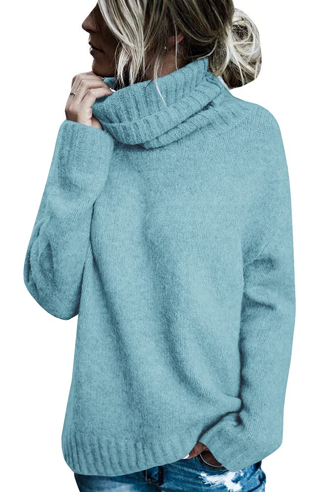 FISACE Womens Oversized Turtleneck Pullover Sweater Cable Knit Sweater Tops | Long Sleeve,Slouchy,Fall,Winter,Lightweight,Loose,Trendy,Casual,Sexy