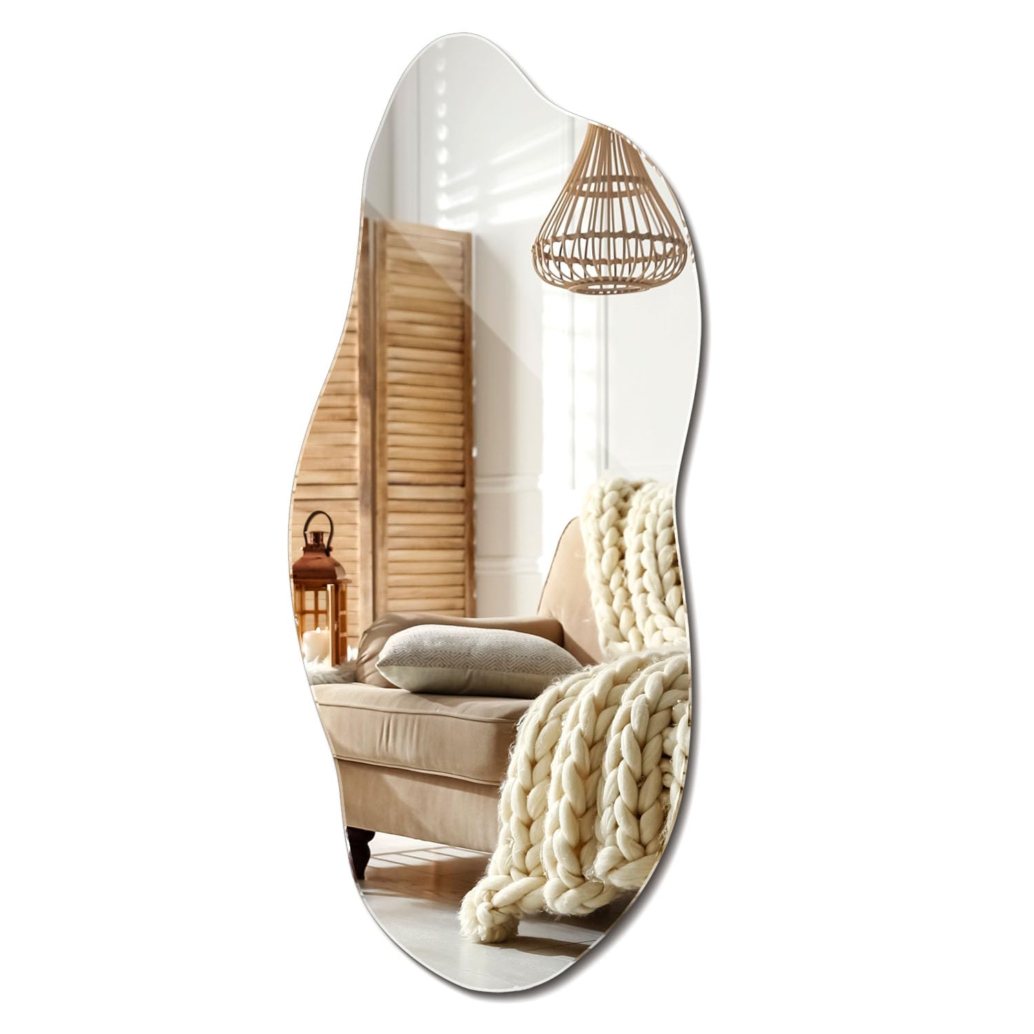 Miroir Asymétrique Organique Irrégulier Pour La Salle De Bain, Le Salon - 50 Cm X 100 Cm - Maison