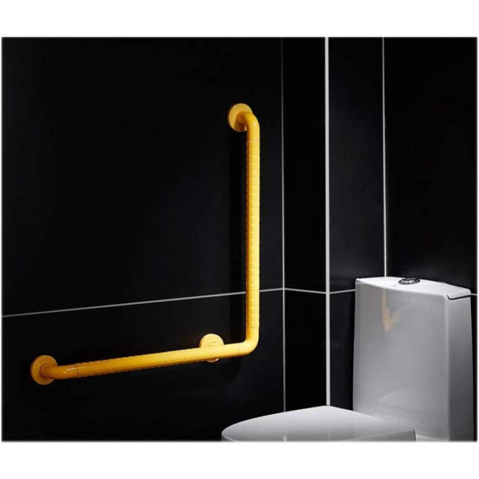 Maniglione Vasca Maniglie Antiscivolo, Acciaio Inossidabile Maniglia di Sicurezza Forma A L. Maniglias Doccia Maniglia WC Barre di Sostegno da Bagno per Infortuni agli Anziani,Yellow-60x70cm