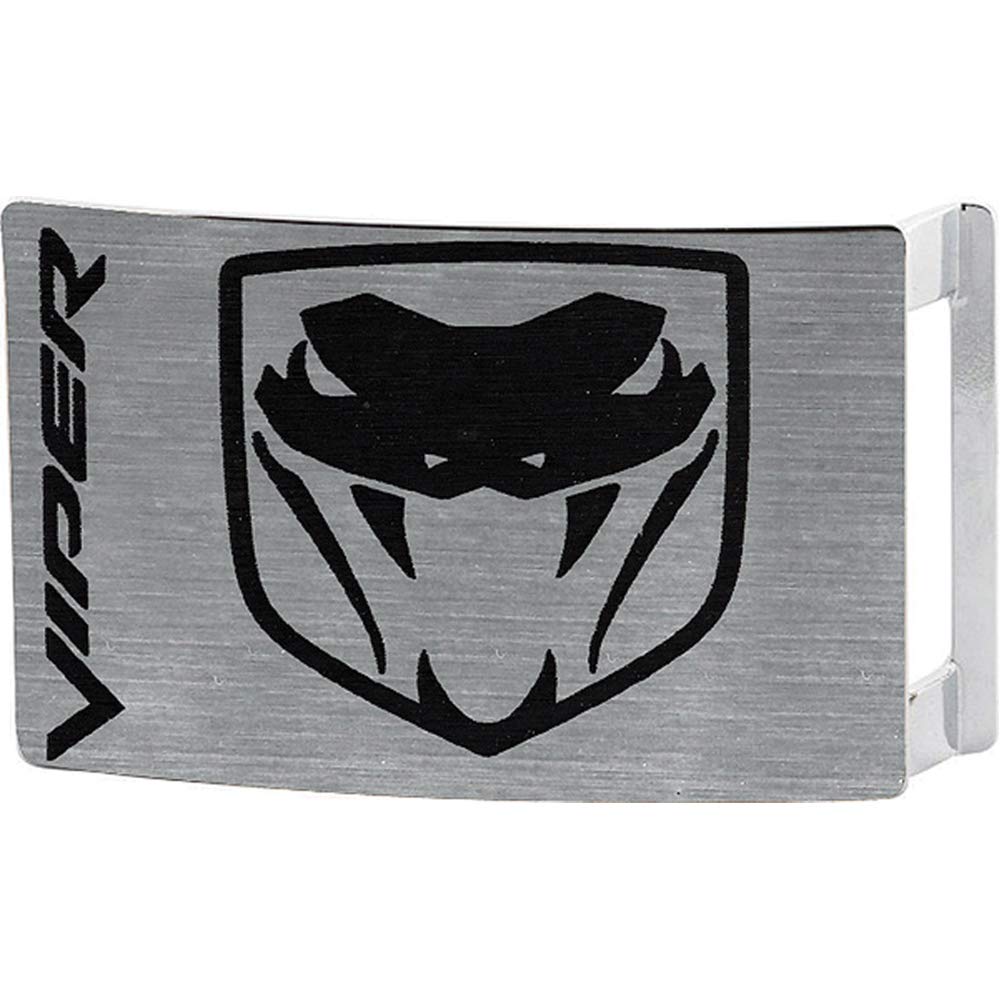 Dodge Viper Rock Star Buckle - Brushed Silver Black