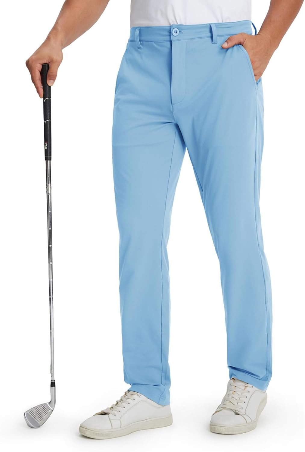 M MAELREG Golf Mens Stretch Pants with Pockets - 30"/32"/34" Quick Dry Lightweight Casual Comfy Work Mens Dress Pants