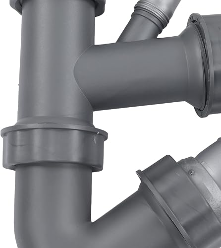 Miniatura 8 de Garosa Kit de drenaje de manguera de fregadero doble, kit de trampa P expandible de drenaje rápido, piezas de repuesto de tubería flexible para