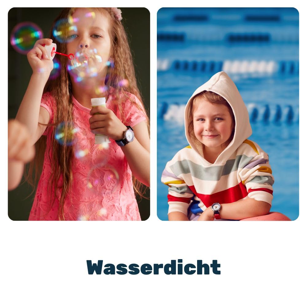 Anio3 Armbanduhr Kinder Lernuhr - Kinderuhr zum Lernen der Uhrzeiten ab 6 Jahre, wasserdicht bis 5 bar, Kinderuhr für Jungen und Mädchen