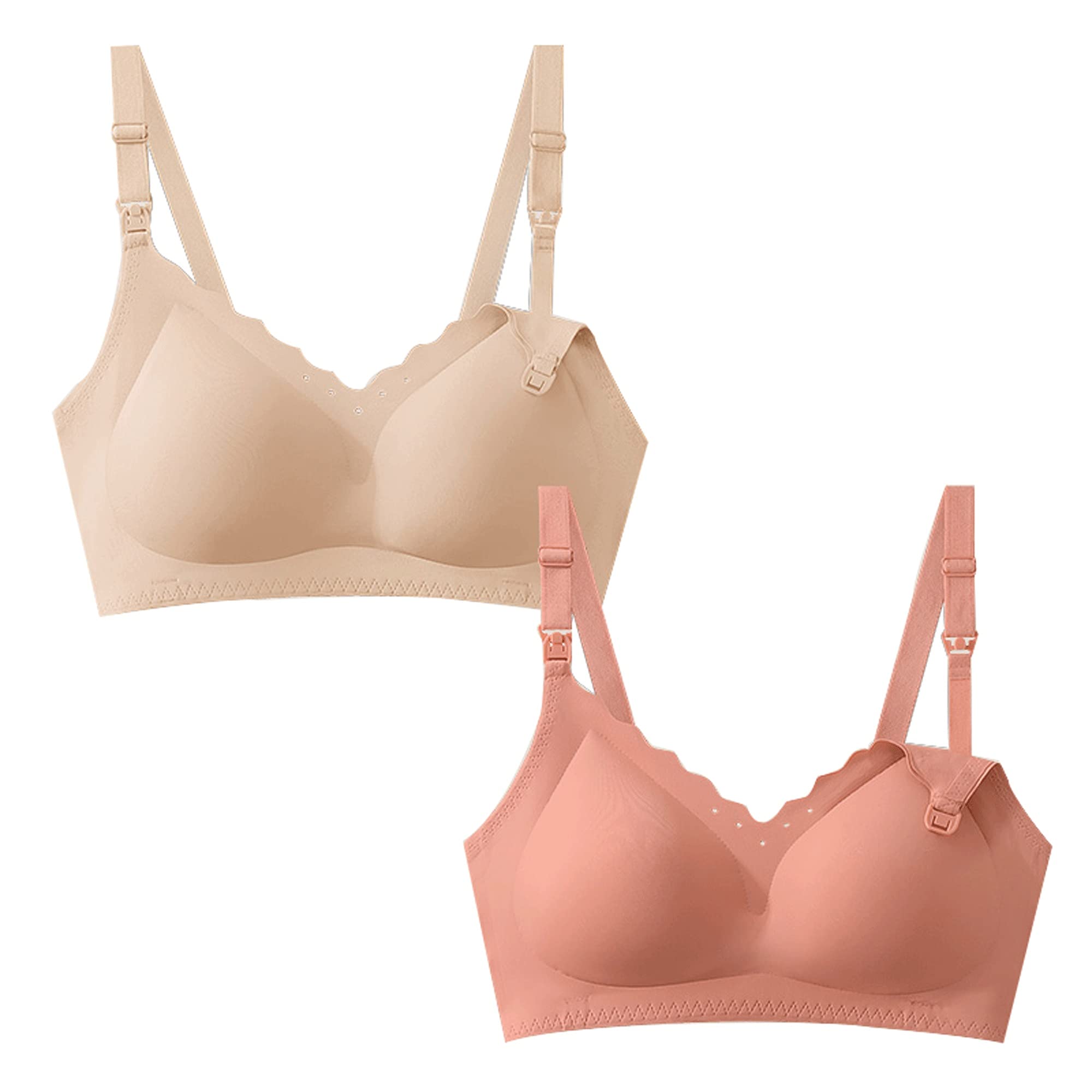 WENJUN Reggiseno Premaman Dormire Allattamento Premaman, Push Up Wirefree Reggiseni Allattamento Senza Cuciture Imbottito Bralette Pack 2 (colore : C, Taglia : Large)