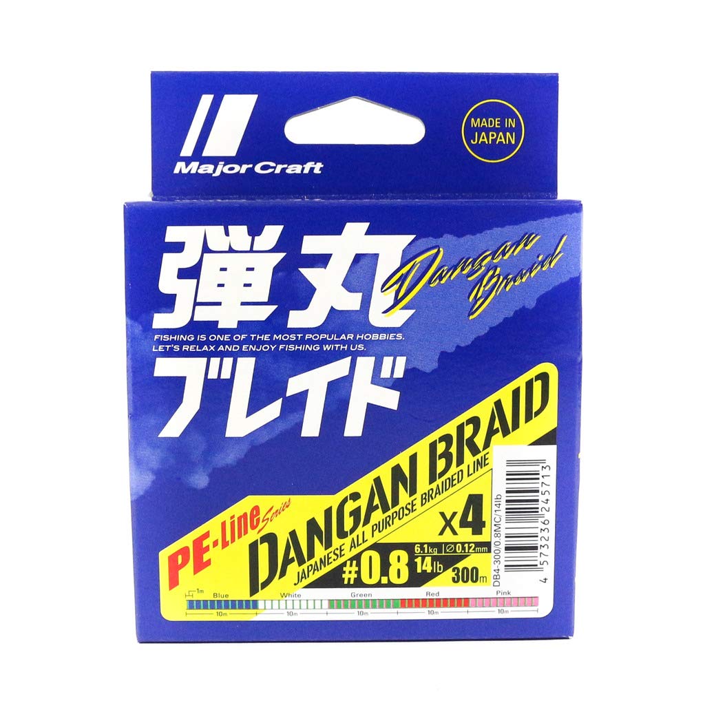 Major Craft Dangan Braid İp DB4 PE 0.8/0.10mm/14Lb/6.1kg/300 metre Multi