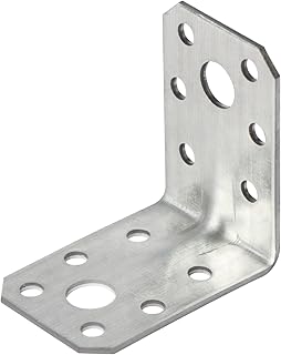 Fanmao 50 PCS 2" L x 1-3/8" W x 2" H Steel L Right Angle Brackets, Reinforced Corner Braces for Wood Furniture, Lumber Connectors