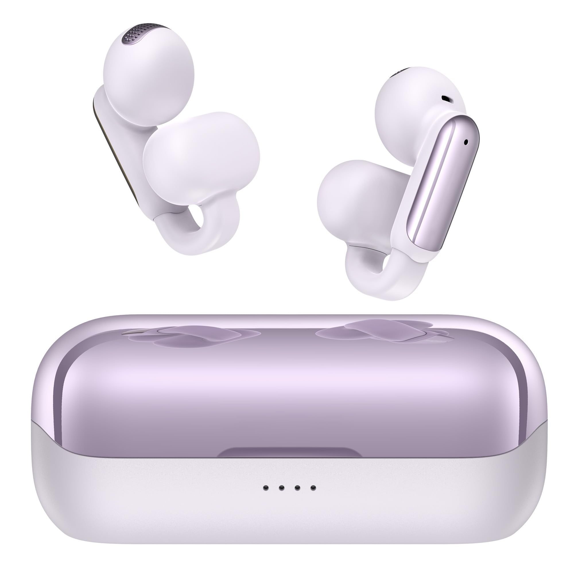 BUGANI Clip-On Headphones, Open-Ear Headphones, 5.4 Bluetooth Headphones, Open-Ear Earbuds, 32H Playback, ENC Clear Talk, Touch Control IPX6 Water Protection for Sports/Gym, Purple