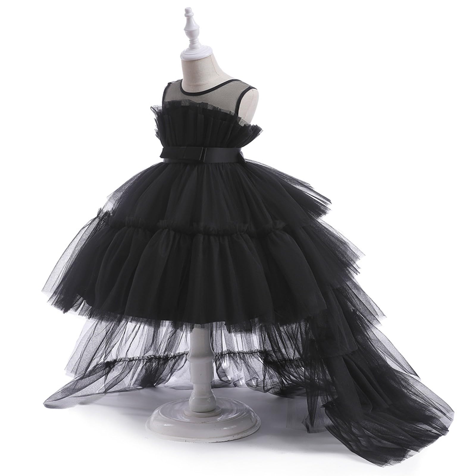 Robe de Fête pour Fille - Taille Haute - sans Manches A-Line en Tulle - Robe de Soirée Formelle