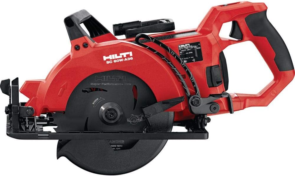 Hilti SC 60W-A 7-1/4 in. 36-Volt Cordless Brushless Worm Drive Circular Saw Kit with Li-Ion Battery Pack, SPX Blades and More