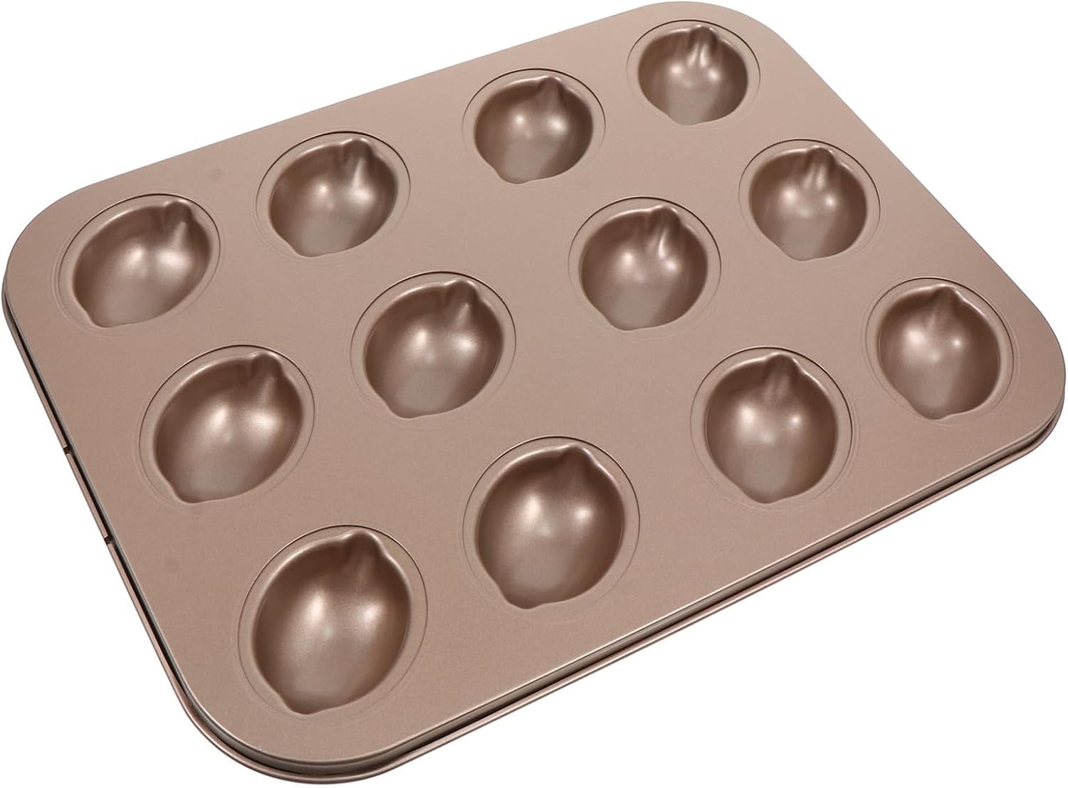 Nonstick 12-cup Cake Baking Pan Lemon Yellow Bakeware Mold for Home Oven Bread and Muffin Baking