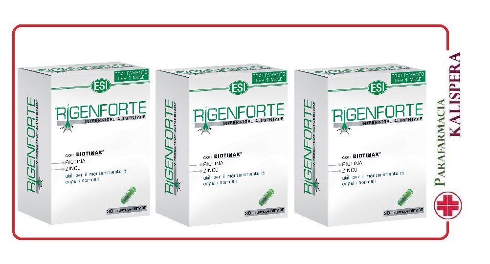 Rigenforte 30 Naturcaps Retard x3 Confezioni Trattamento Per 3 Mesi Capelli E Unghie